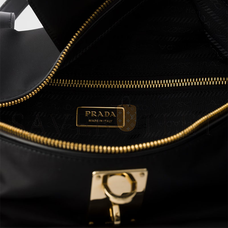 PRADA LARGE RE-NYLON TOP-HANDLE BAG WITH PADLOCK 1BB135 (40*21*20cm) 